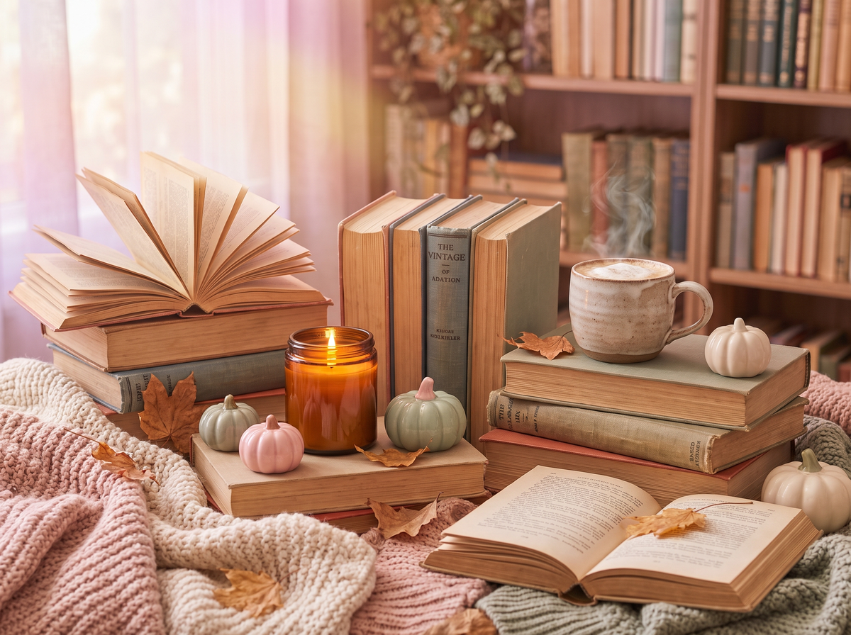 Hanging in books – herbstliche Leseecke, pastellig